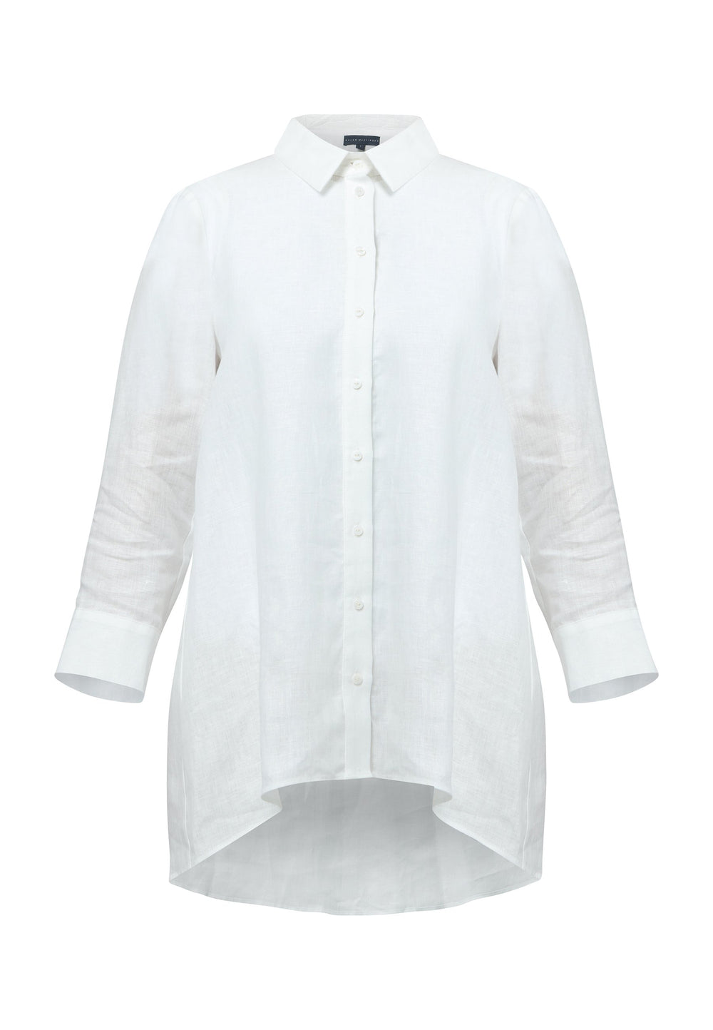 The Beatriz White Linen Shirt is a summer essential, epitomizing timeless elegance. Crafted from the sustainable fabric, Linen, it boasts an easy fit for comfort. The classic shirt collar and covered placket provide a clean, sophisticated touch, while the back yoke with box pleat detailing enhances its refined aesthetic. With versatile bracelet-length sleeves, the Beatriz shirt is a must-have staple for your summer wardrobe, offering both style and comfort in warm weather.