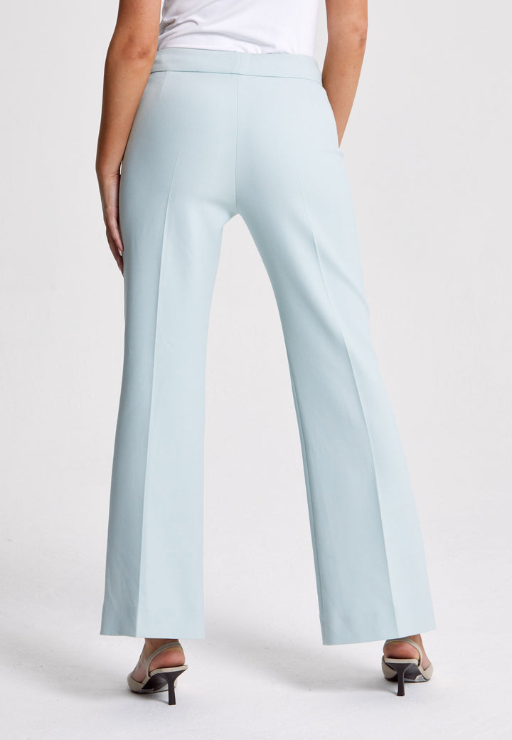 Kelly, an iconic summer mist flare pant. Crafted in sustainable double crepe with a hint of stretch. Revisit the 70's for this season’s game-changing look. Flares are sophisticated, comfortable & leg-lengthening. Guaranteed to flatter the form & never far from fashion’s front line.