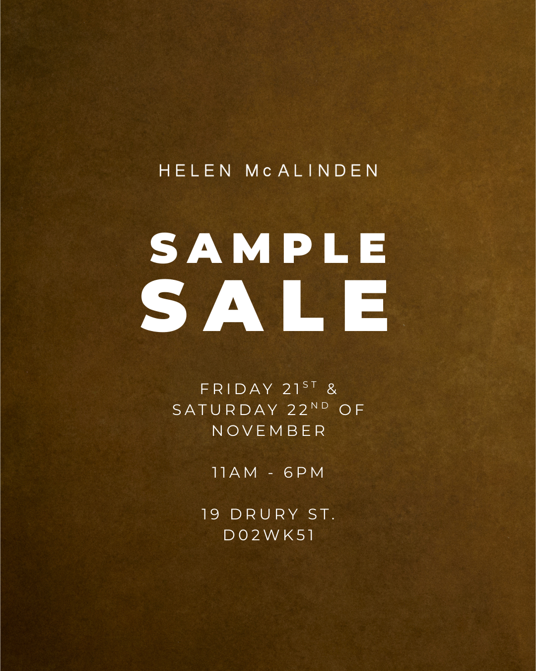 Pssst... The HMcA Sample Sale Starts Today!