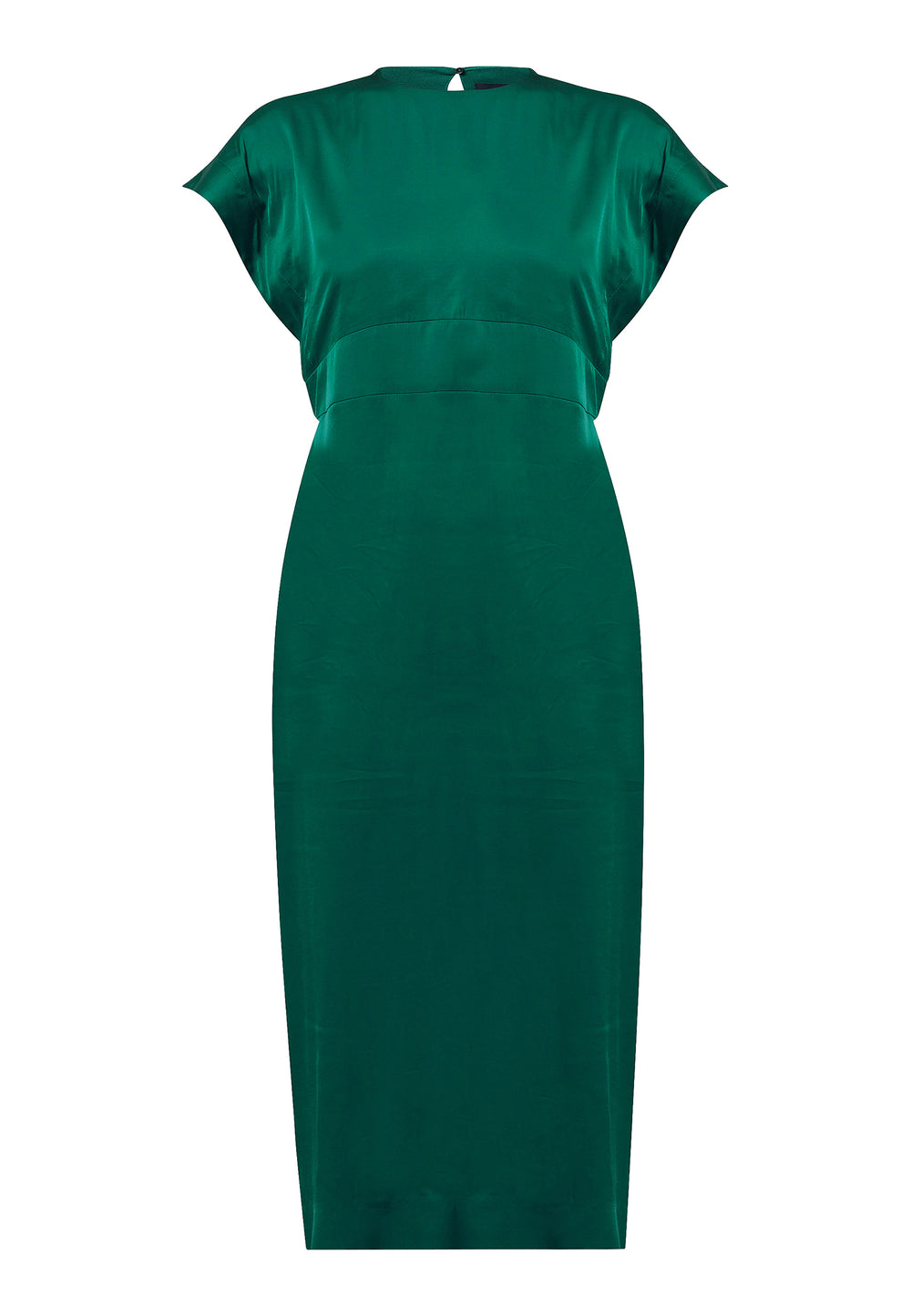 Evening edits get upgraded with the Shiv dress. Crafted in luxurious satin. An easy-fitting silhouette with a v-neckline. Skirt falls to the mid-calf and side seam slit adds a sense of allure. Features handy Side seam pockets. Engineered with an elegant key-hole back neck detail. Simply add heels and a clutch for a look that turns heads at any event. Classic Occasionwear, modernized.