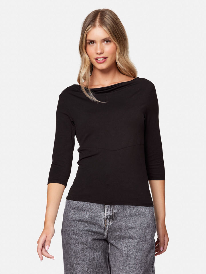 Ciara Cowl Black Top