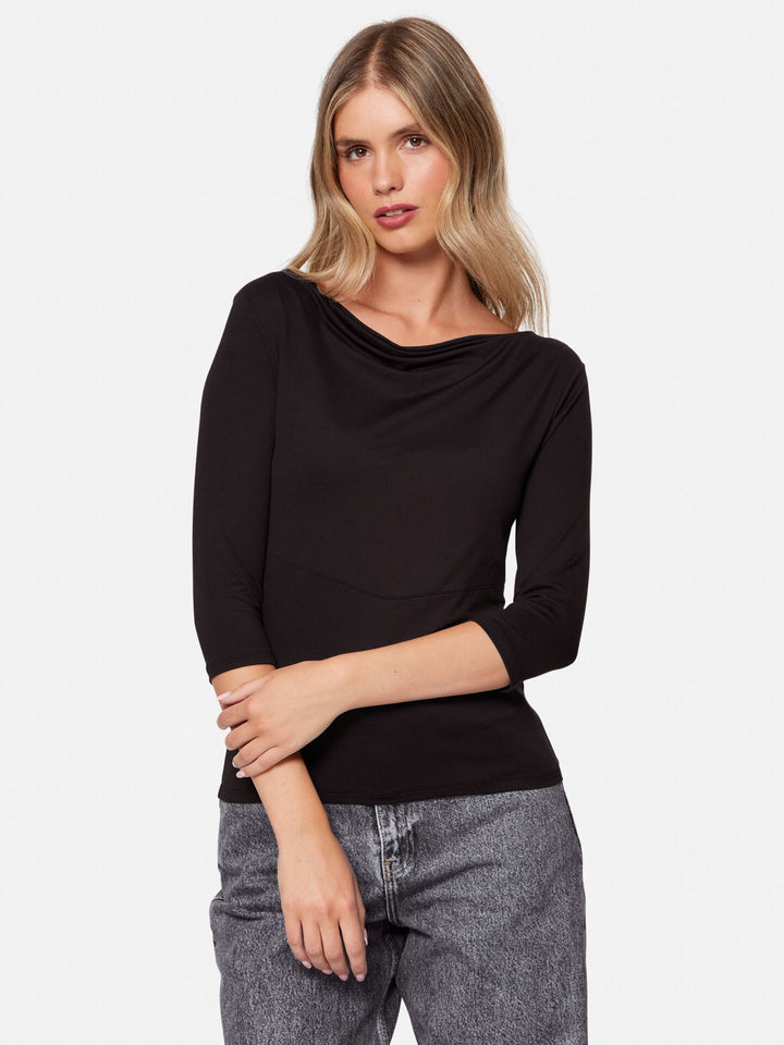 Ciara Cowl Black Top