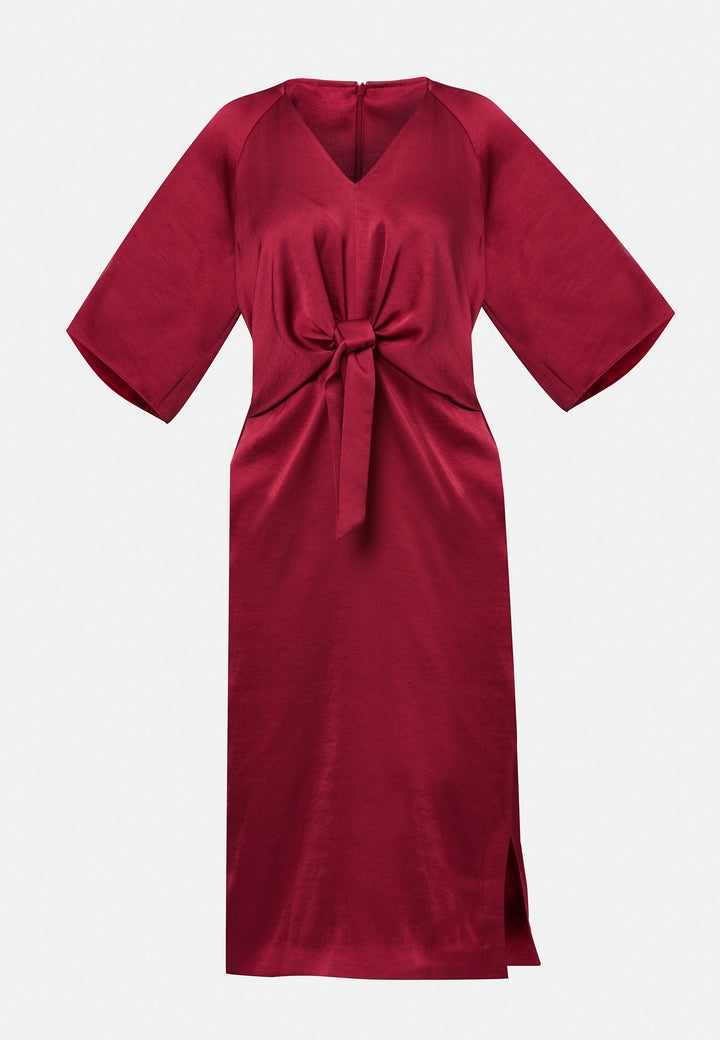 Aibhe Ruby Red Satin Dress