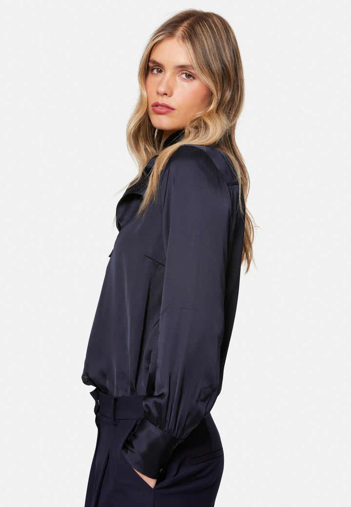 Anastasia Navy Pussybow Blouse