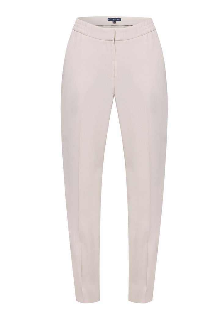 Woman wearing natural pearl pants