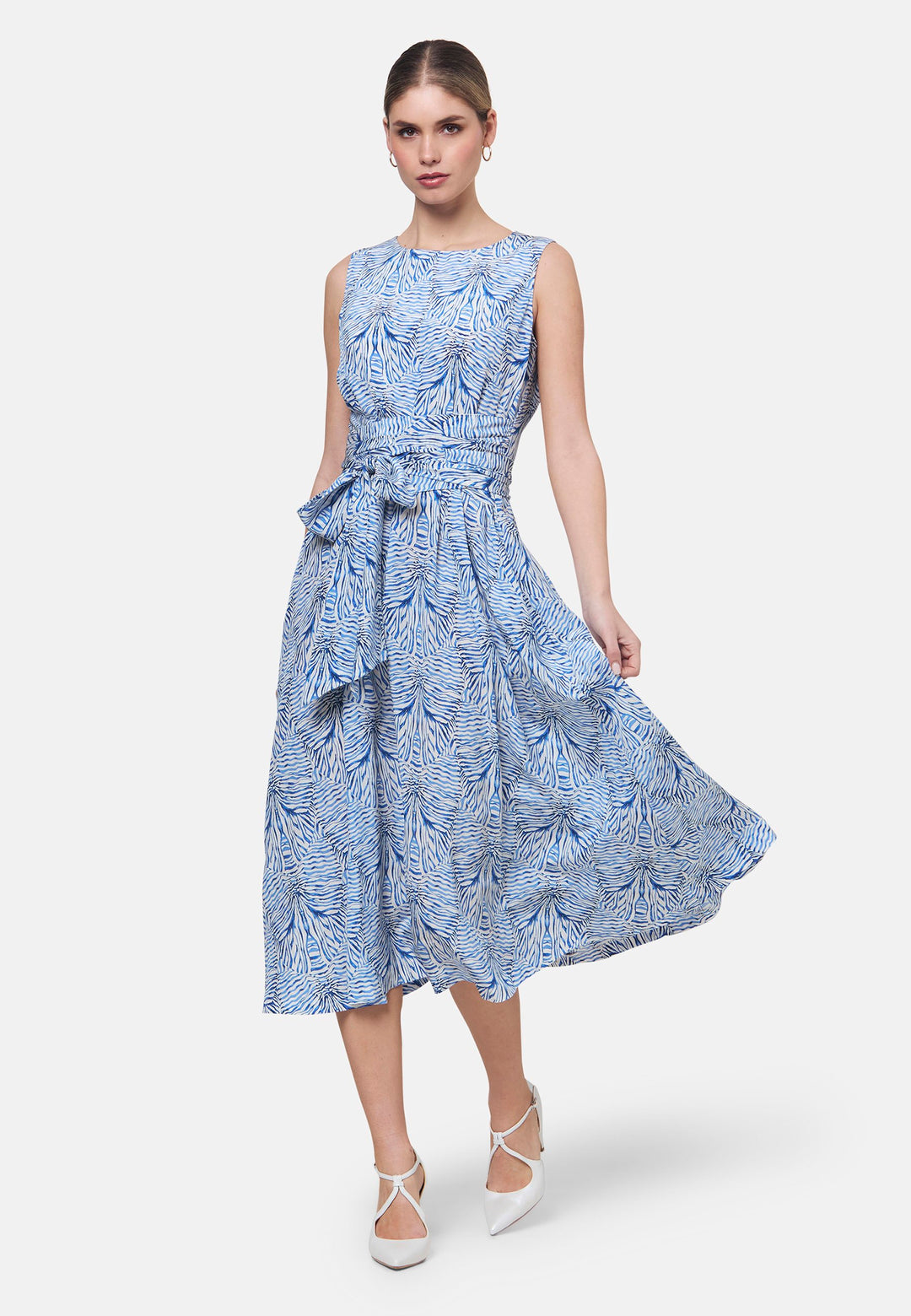 Vestido Avril com Laço e Padrão de Riscas – confecionado com Tecido Liberty