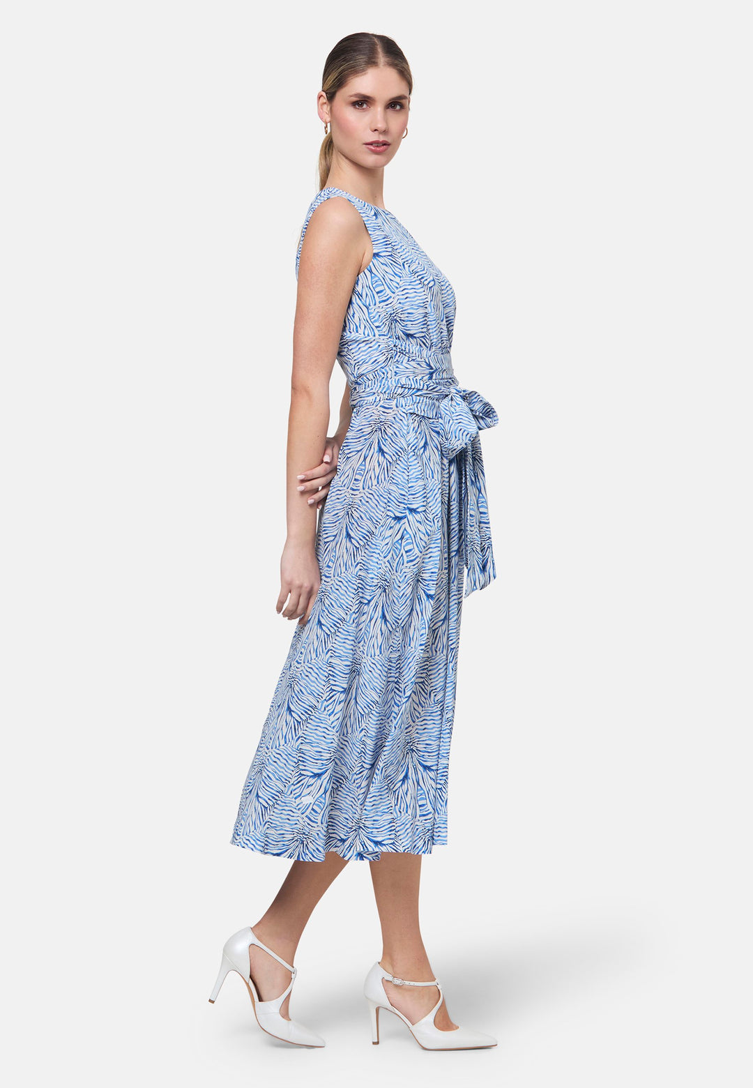 Vestido Avril com Laço e Padrão de Riscas – confecionado com Tecido Liberty