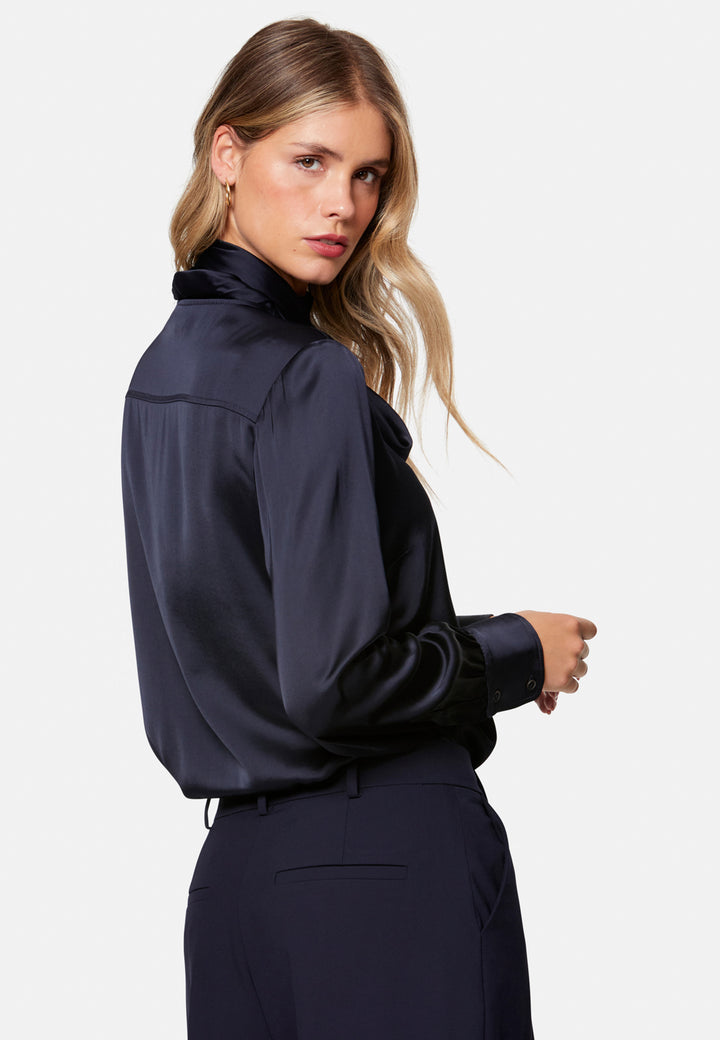 Anastasia Navy Pussybow Blouse