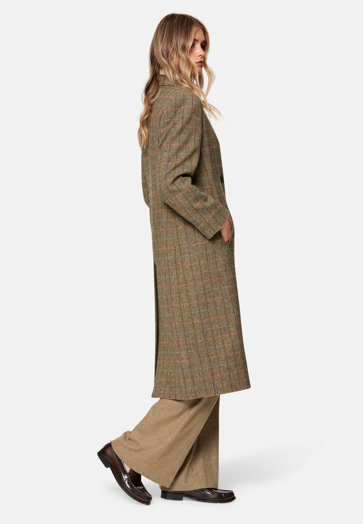 Beryl Herringbone Tweed Coat