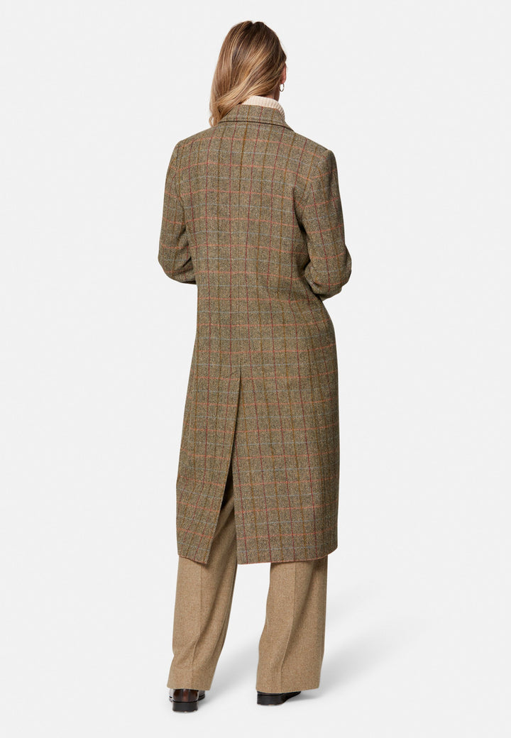 Beryl Herringbone Tweed Coat