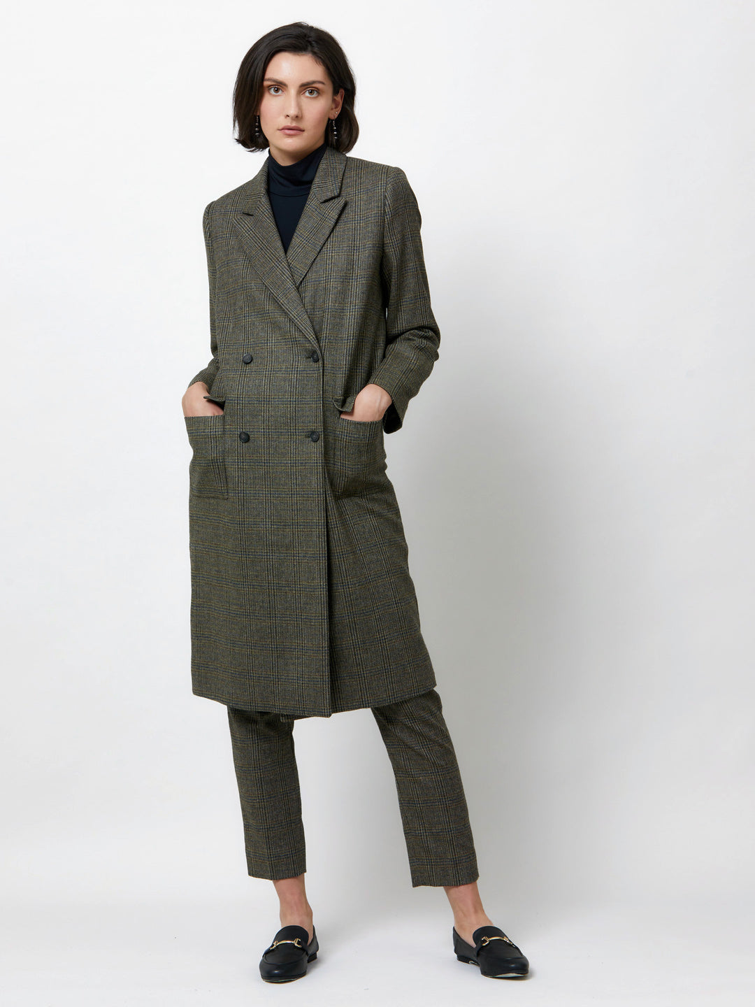 Victoria Magee Tweed Check Coat