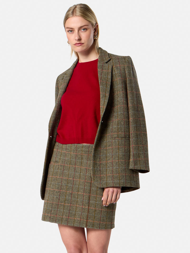 Cassie Herringbone Tweed Jacket