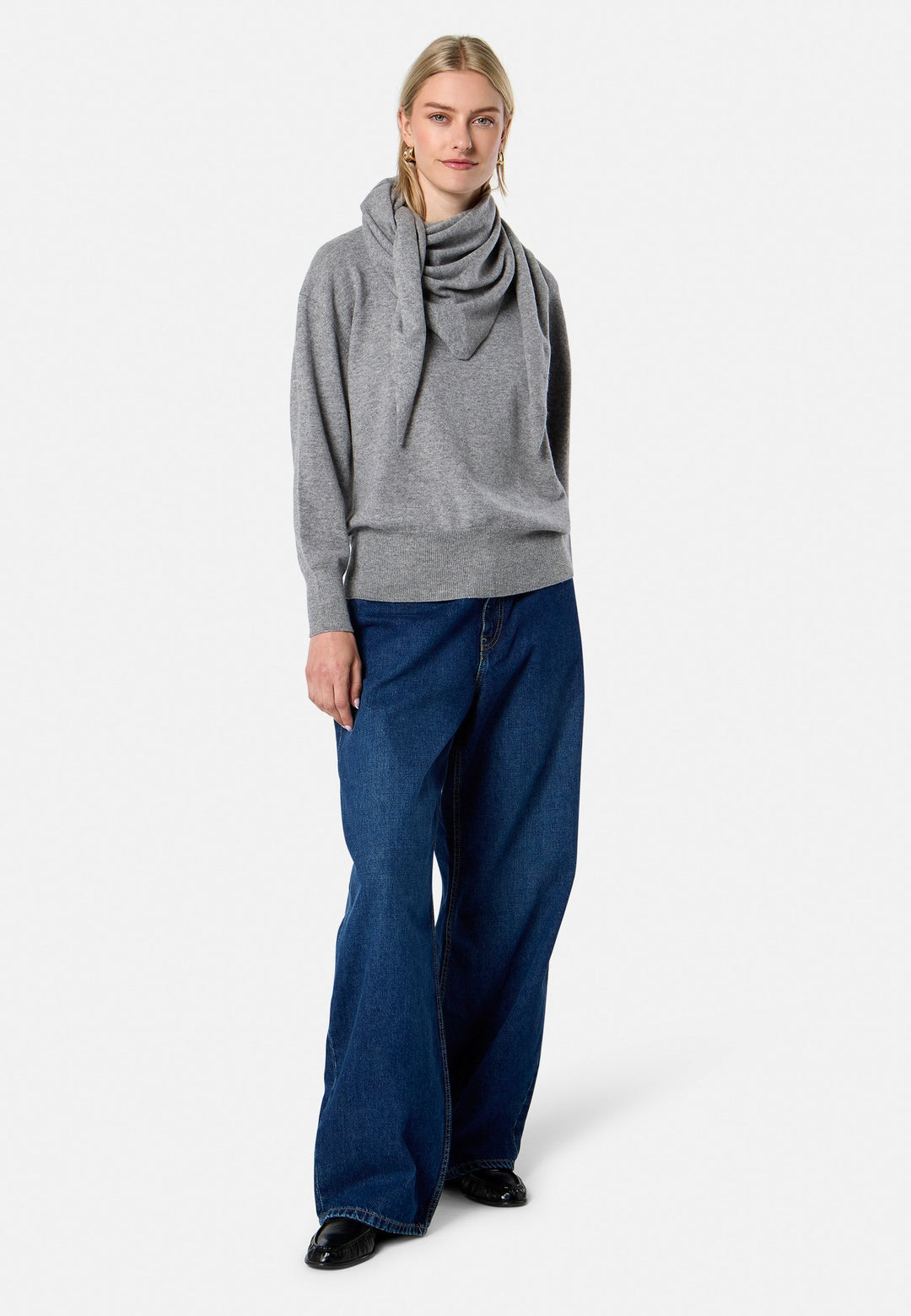 Carly Marl Grey Cashmere Sweater