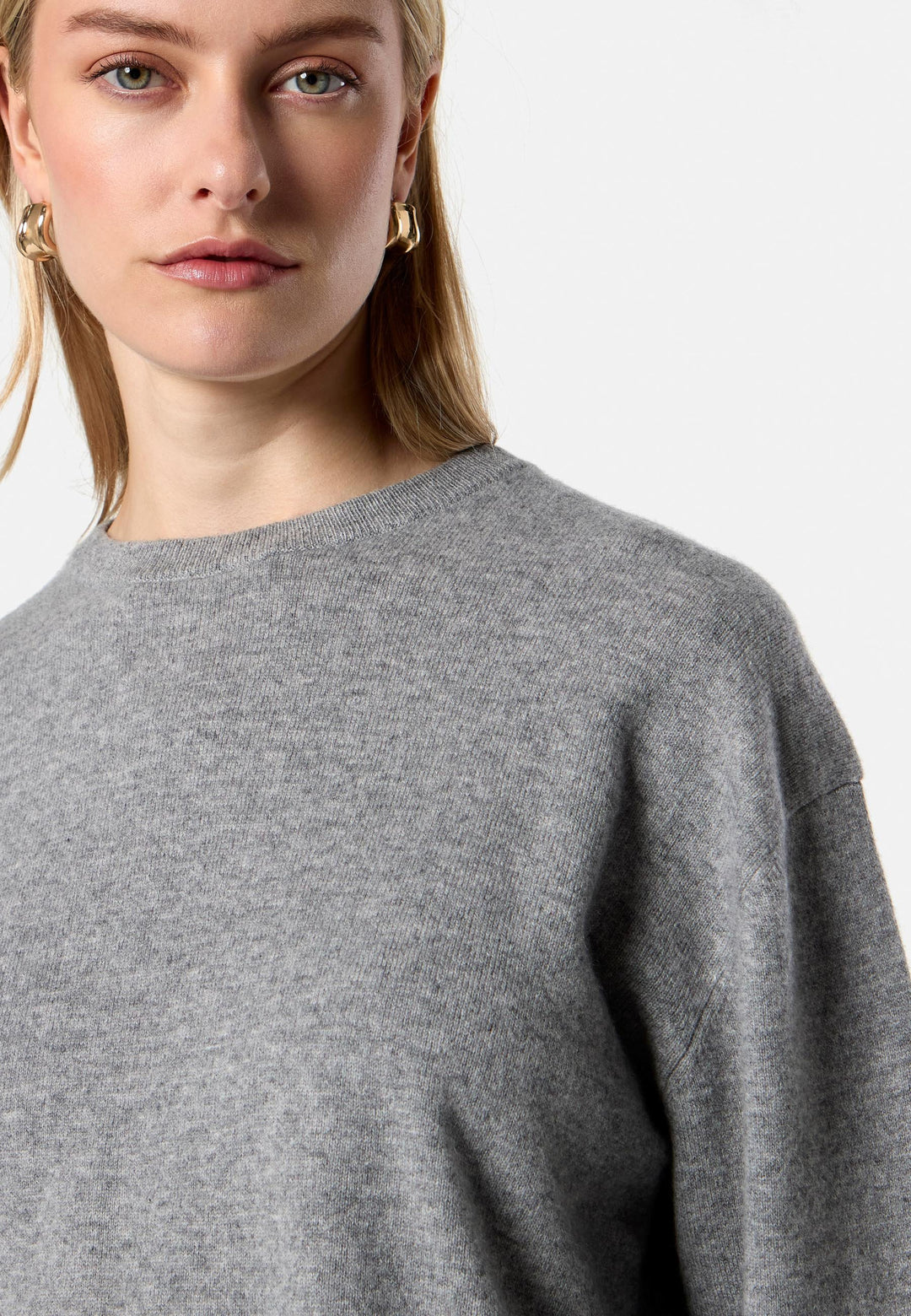 Carly Marl Grey Cashmere Sweater