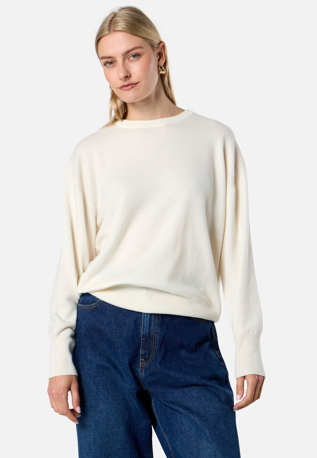 Carly Winter White Cashmere Sweater