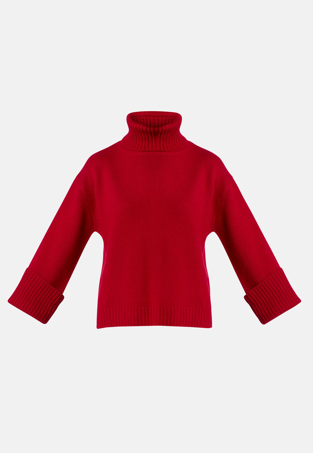 Carol Chunky Ruby Red Cashmere Roll-Neck Sweater