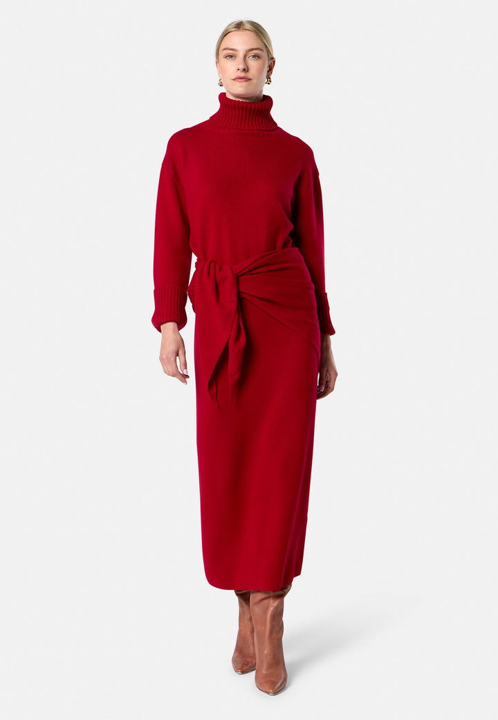 Cashmere Ruby Red Triangle Scarf