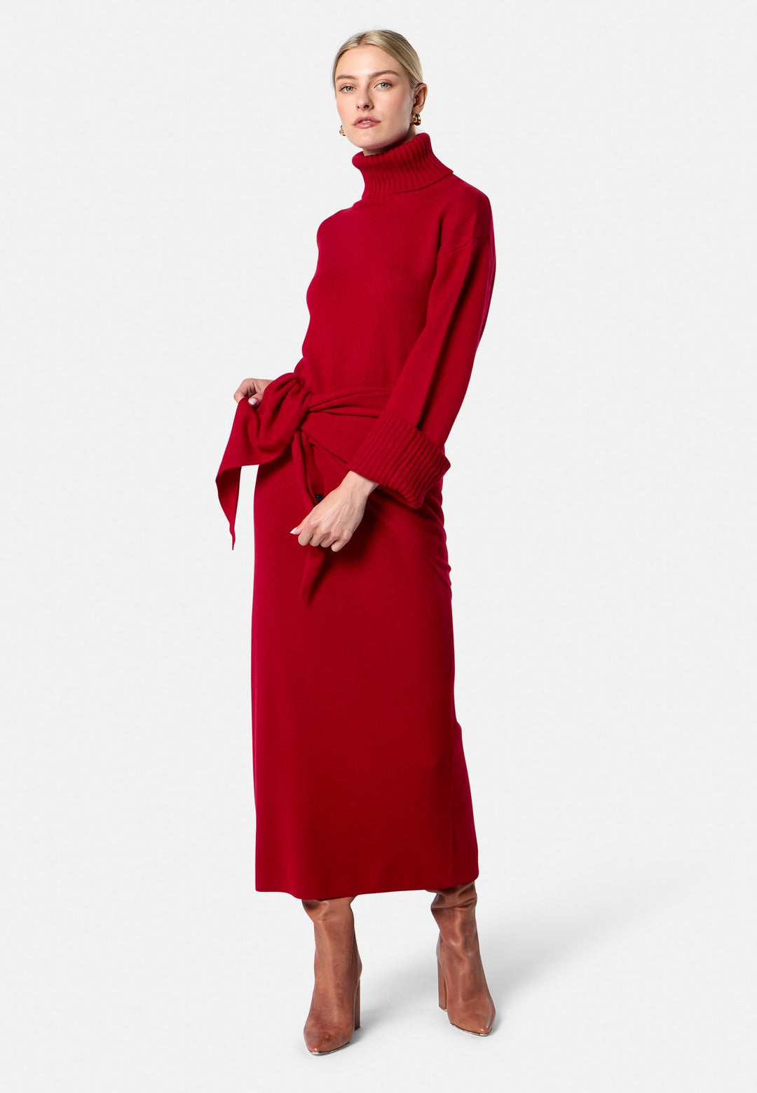 Cashmere Ruby Red Triangle Scarf