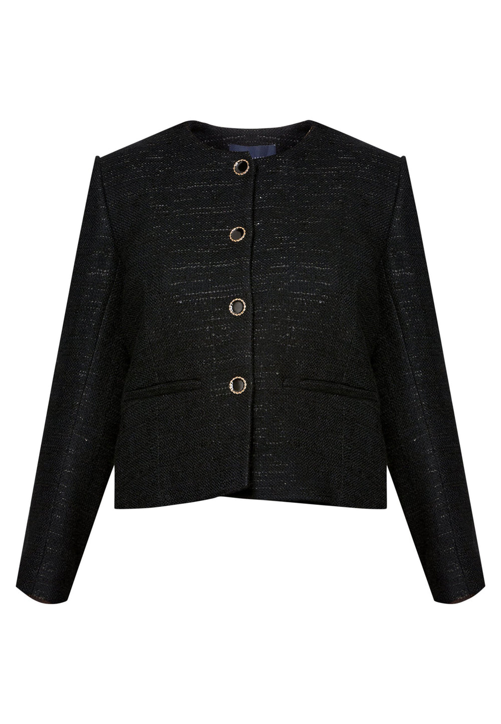 black tweed jacket