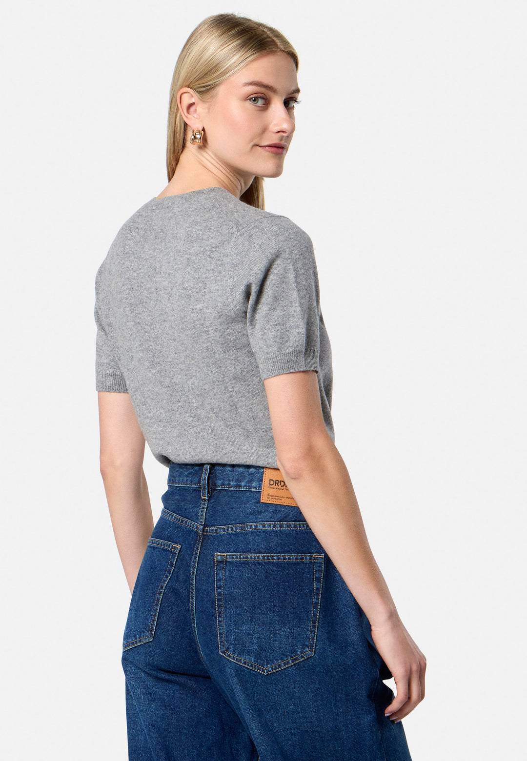 Gemma Marl Grey Cashmere Crew neck T-shirt