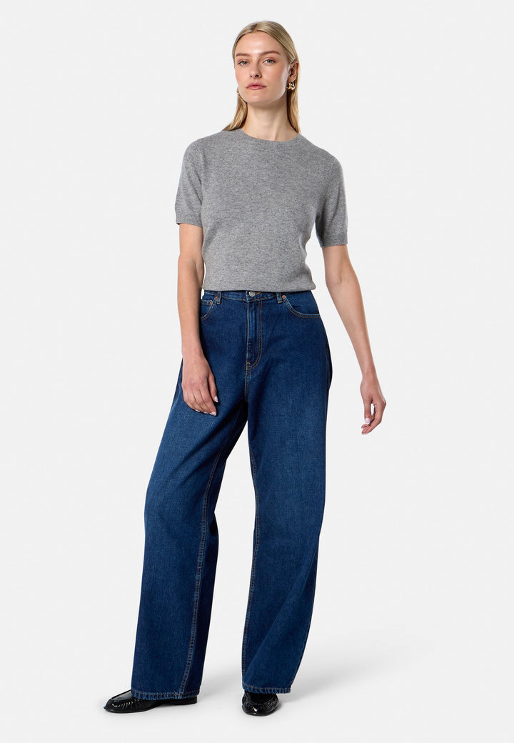 Gemma Marl Grey Cashmere Crew neck T-shirt
