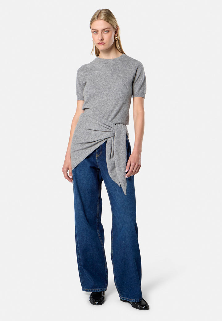 Gemma Marl Grey Cashmere Crew neck T-shirt