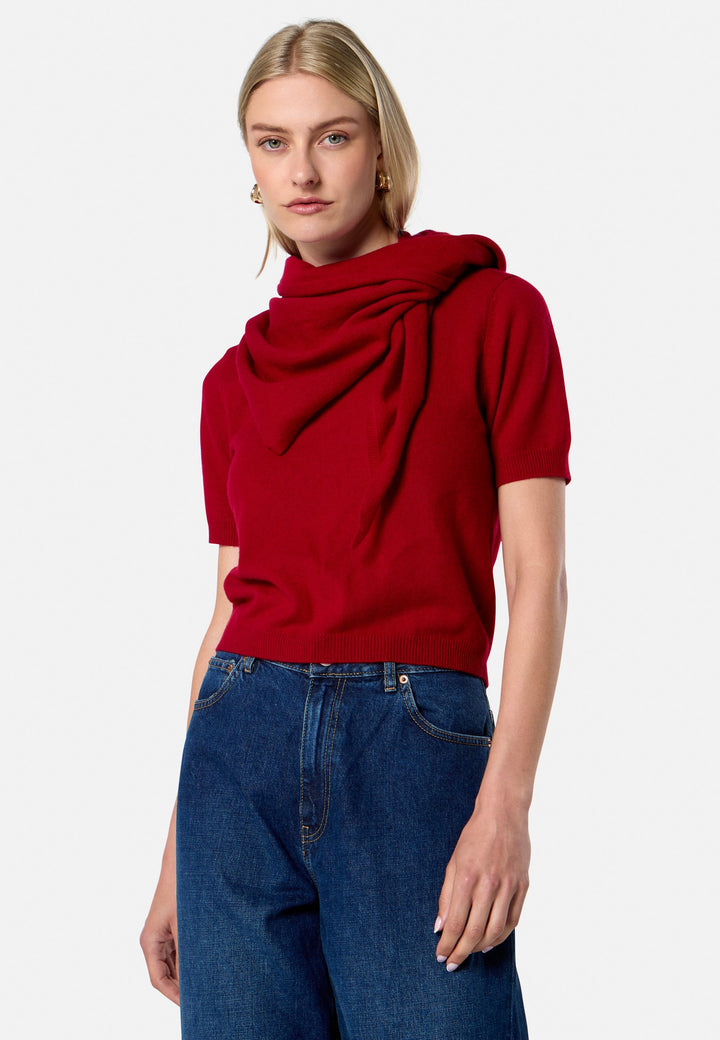 Gemma Ruby Red Cashmere Crew Neck T-shirt