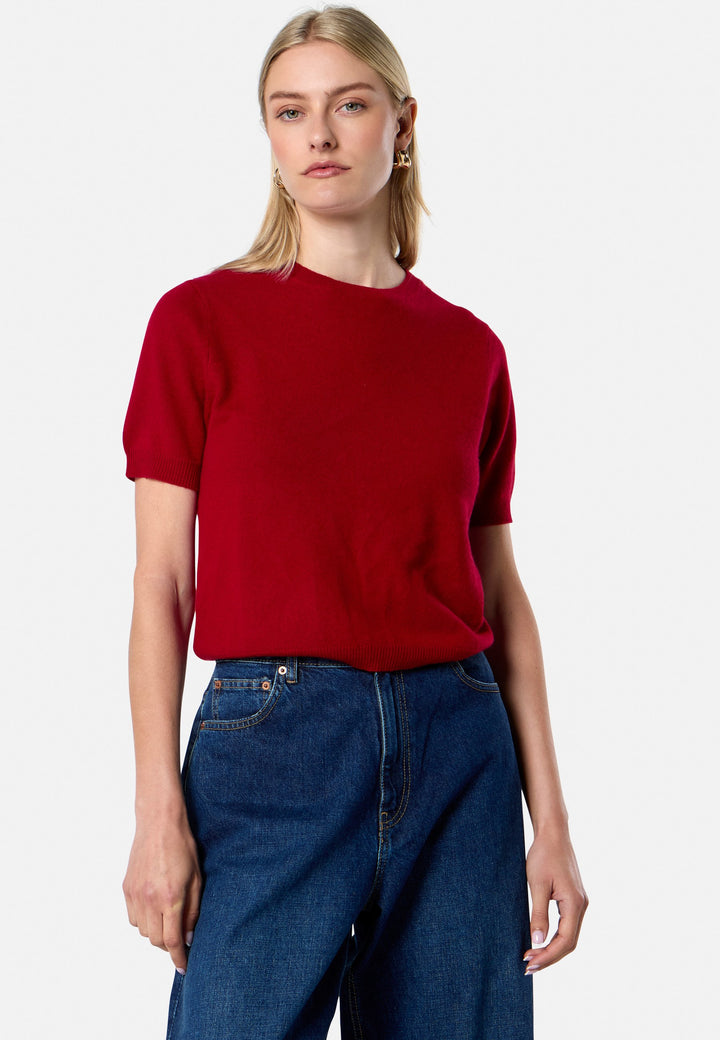 Gemma Ruby Red Cashmere Crew Neck T-shirt