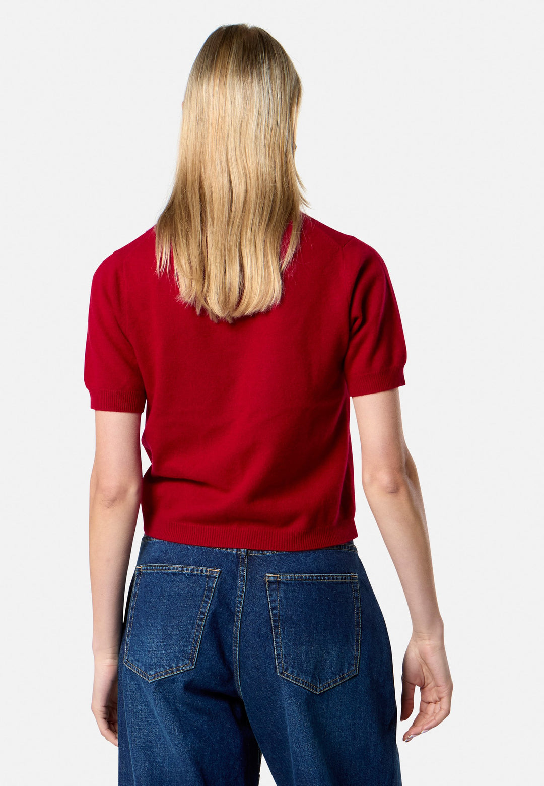 Gemma Ruby Red Cashmere Crew Neck T-shirt