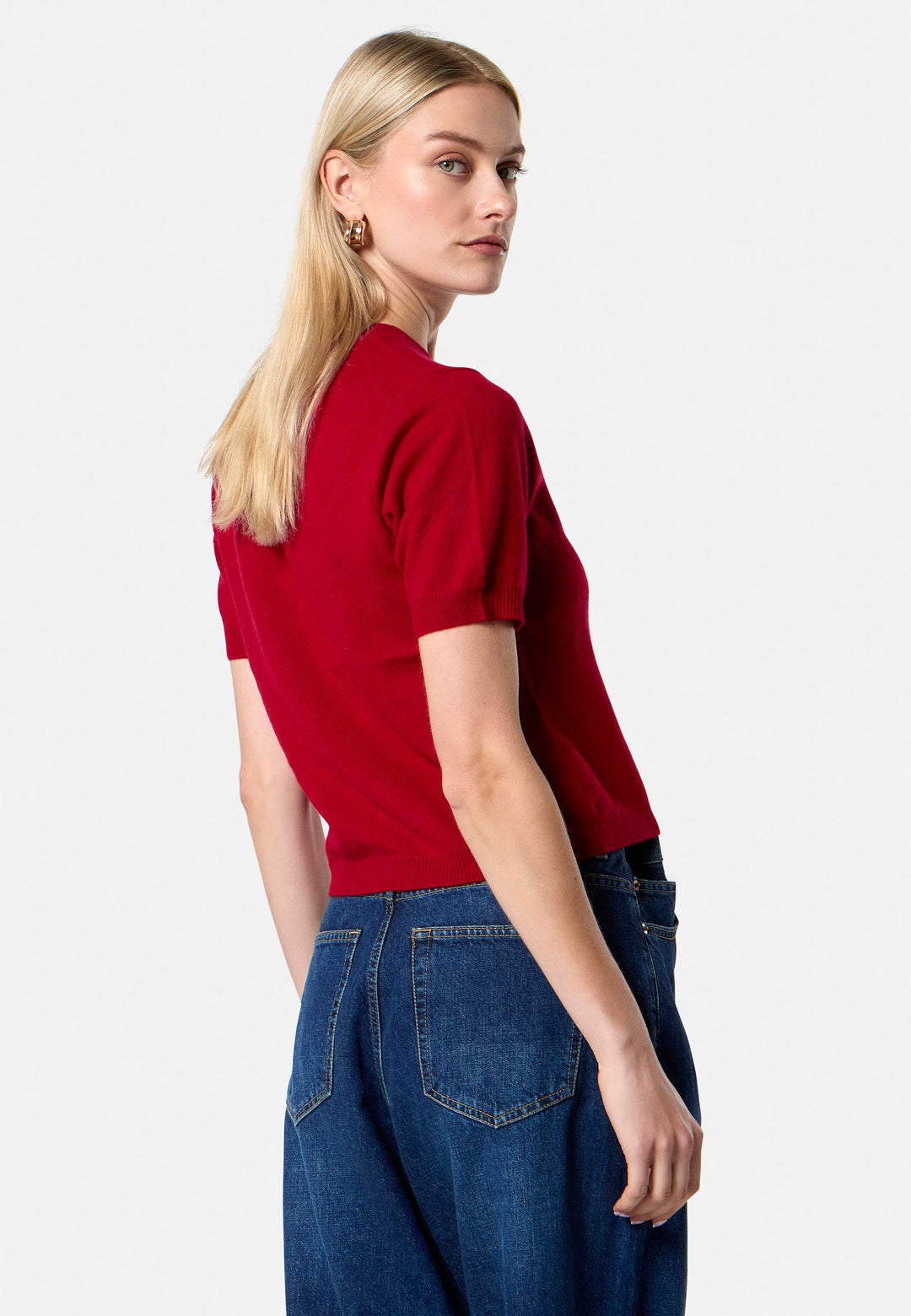 Gemma Ruby Red Cashmere Crew Neck T-shirt
