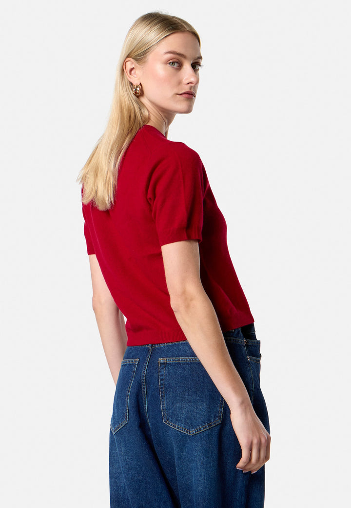 Gemma Ruby Red Cashmere Crew Neck T-shirt