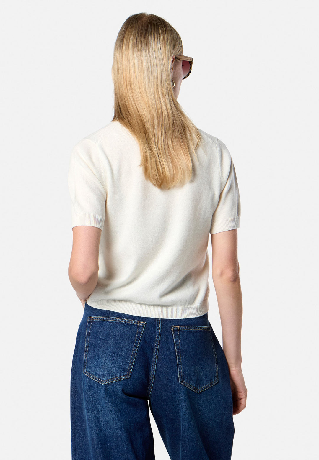 Gemma Winter White Cashmere Crew neck T-shirt