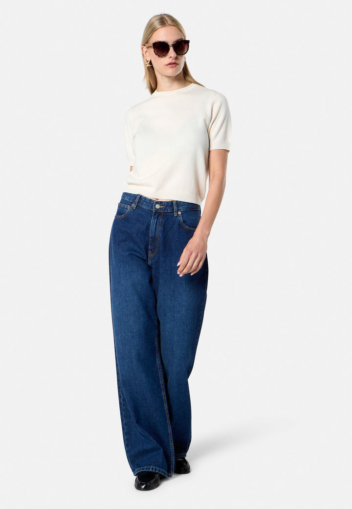 Gemma Winter White Cashmere Crew neck T-shirt