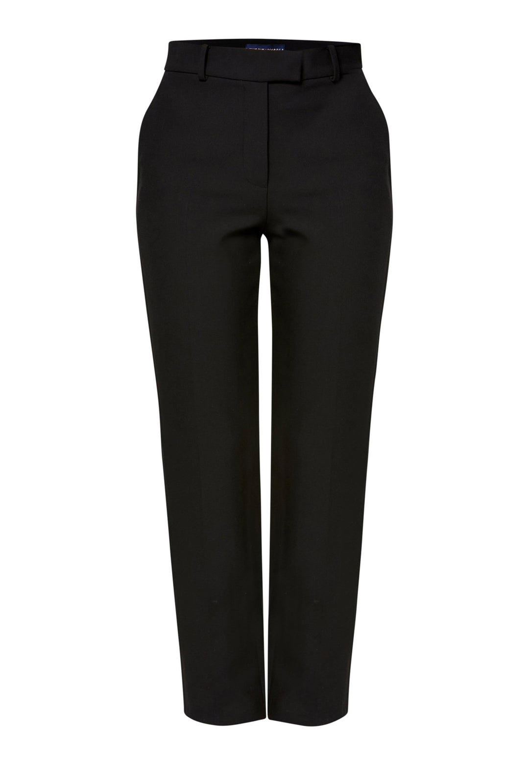 Cut from our signature tricotine with a hint of stretch, they sit neatly at the waist with a clean waistband, belt loops and concealed fastening. Pressed creases sharpen the narrow leg to an ankle-skimming finish, while side pockets keep them practical. Pair with the coordinating silk shirt for polish, or a crisp white tee for ease.