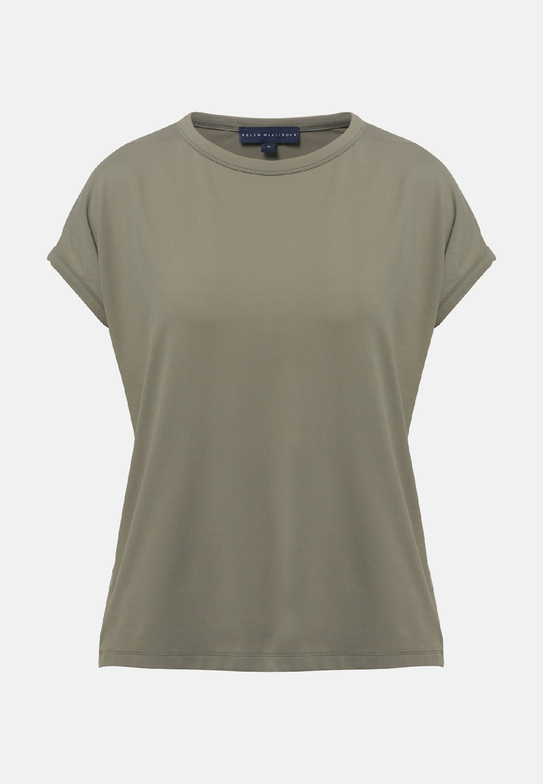 Gina, a fluid T-shirt with a clean crew neck. This loose silhouette is made to be worn oversized. Fabricated in a luxe stretch jersey. This style features in our soft olive collection, pairing perfectly with our Lyra Pant and Cassie Jacket for a monochrome moment.