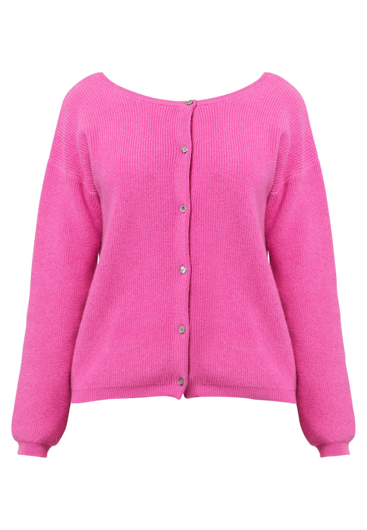 A versatile, reversible cardigan you can wear buttoned at the front or back, or pair with the matching Marlena top. Spun from pure cashmere with a plush, cloud-soft handle, it features a neat crew neckline, dropped shoulders and an easy, hip-skimming fit finished with fine rib trims.