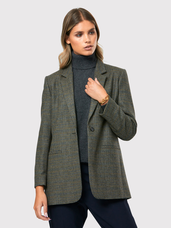 Cassie Magee Tweed Check Blazer