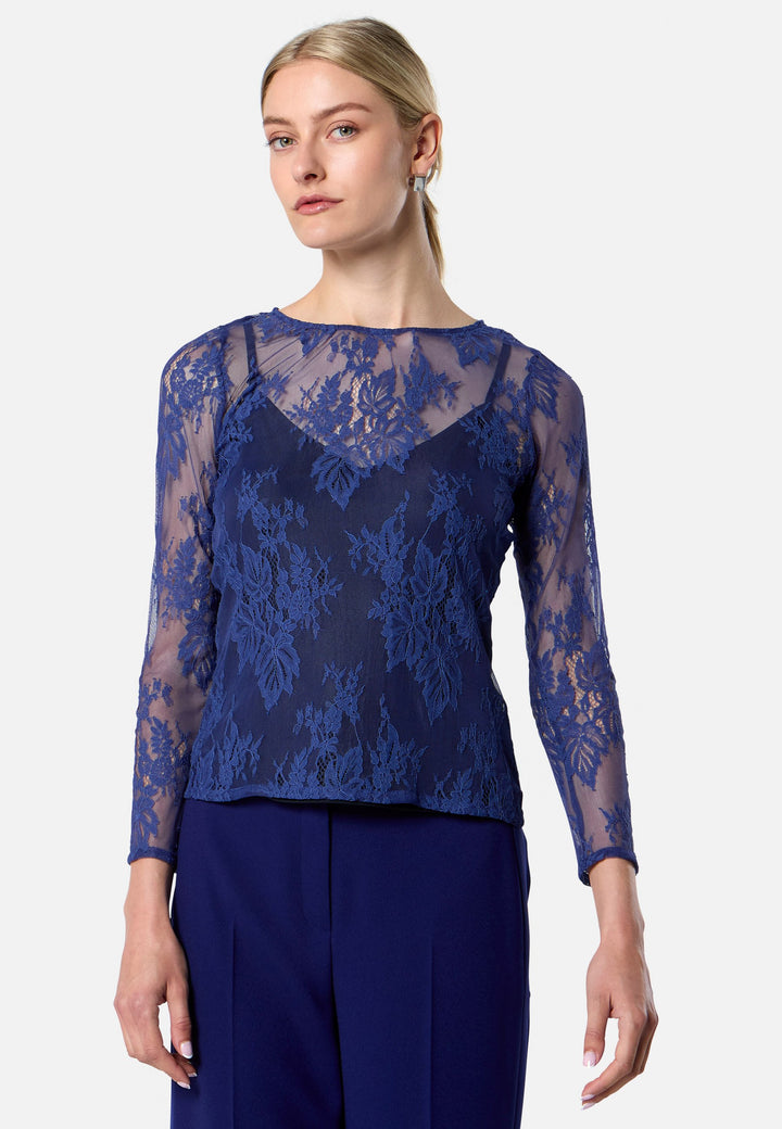 Isla Ink Blue Lace Top