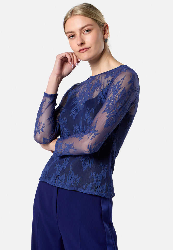 Isla Ink Blue Lace Top