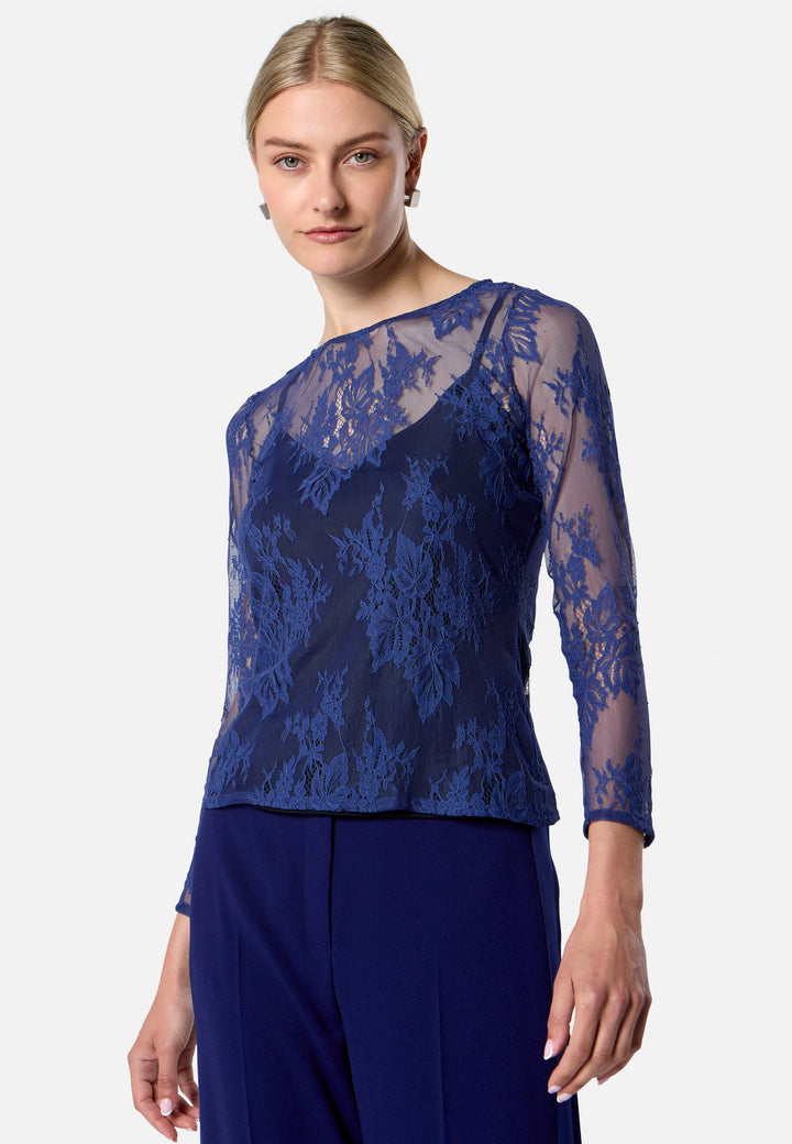 Isla Ink Blue Lace Top