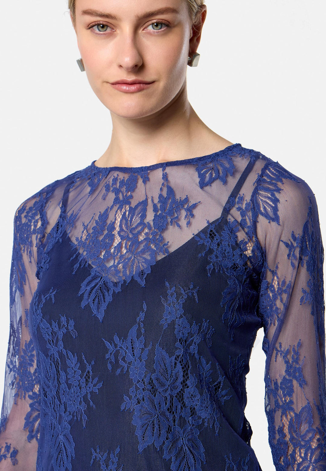 Isla Ink Blue Lace Top