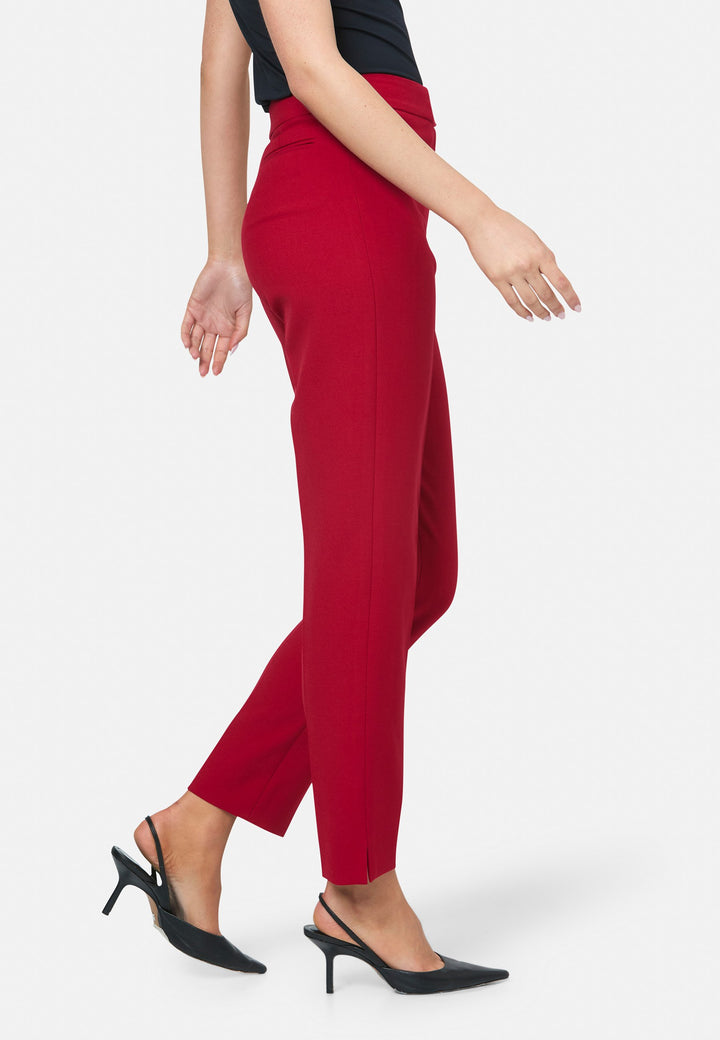 model wearing Jill Ruby Red Trouser