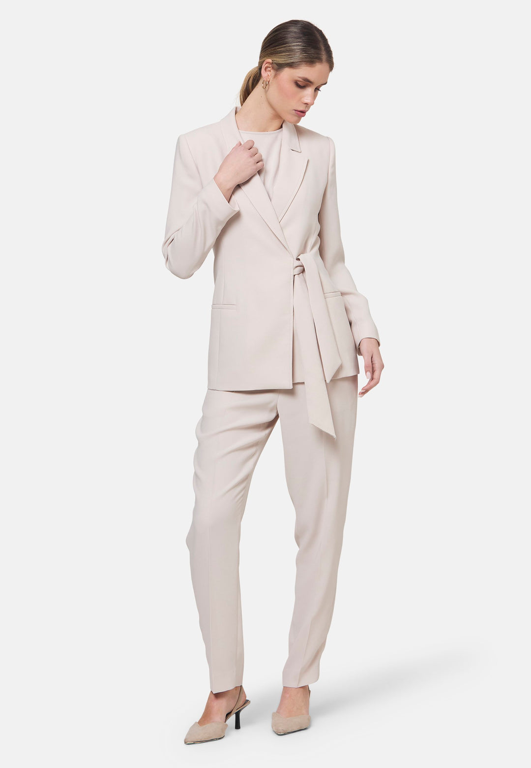 Laura Natural Pearl Tie-Blazer