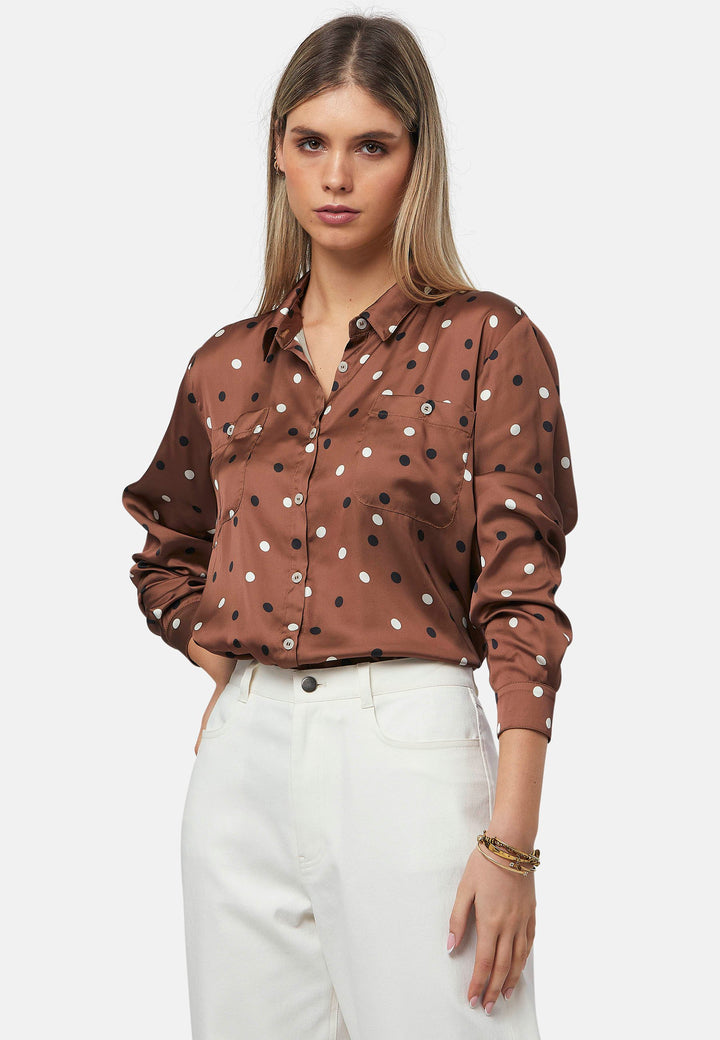 Ella Brown Polkadot Shirt