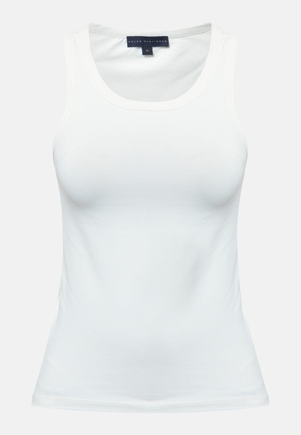 Hit refresh on your everyday essentials with the white Norah tank Top. Crafted in a luxe stretch jersey. Features round neckline and muscle back silhouette.