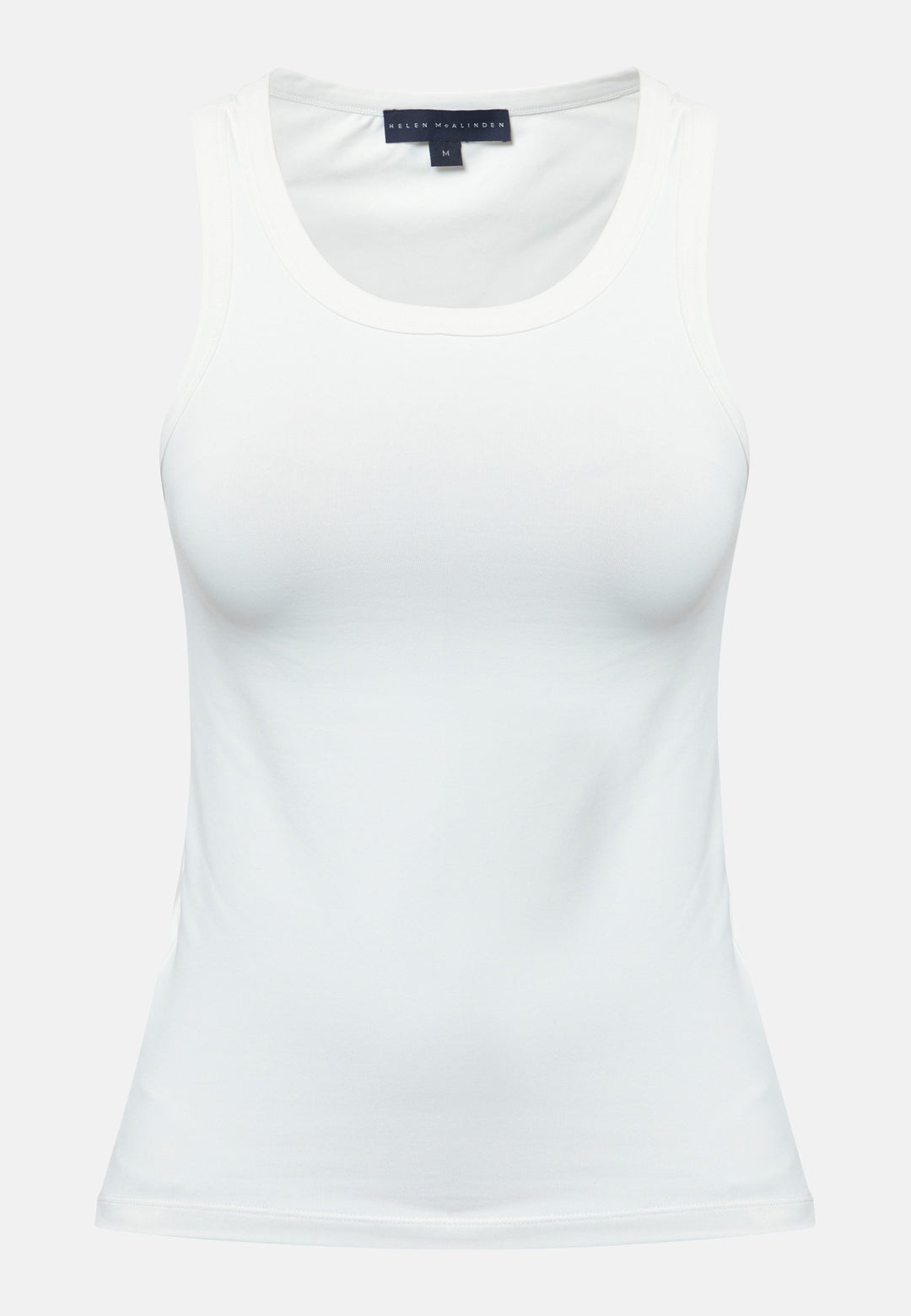 Hit refresh on your everyday essentials with the white Norah tank Top. Crafted in a luxe stretch jersey. Features round neckline and muscle back silhouette.