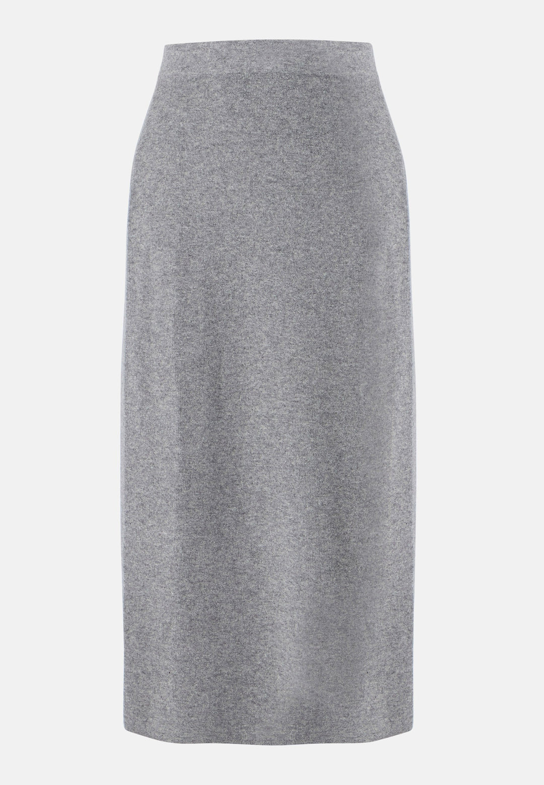 Rhea Ribbed Marl Grey Cashmere Skirt