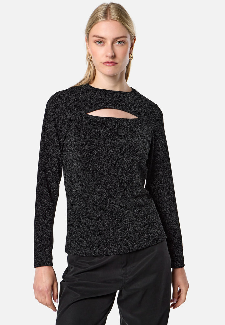 Roxanne Black Shimmer Top