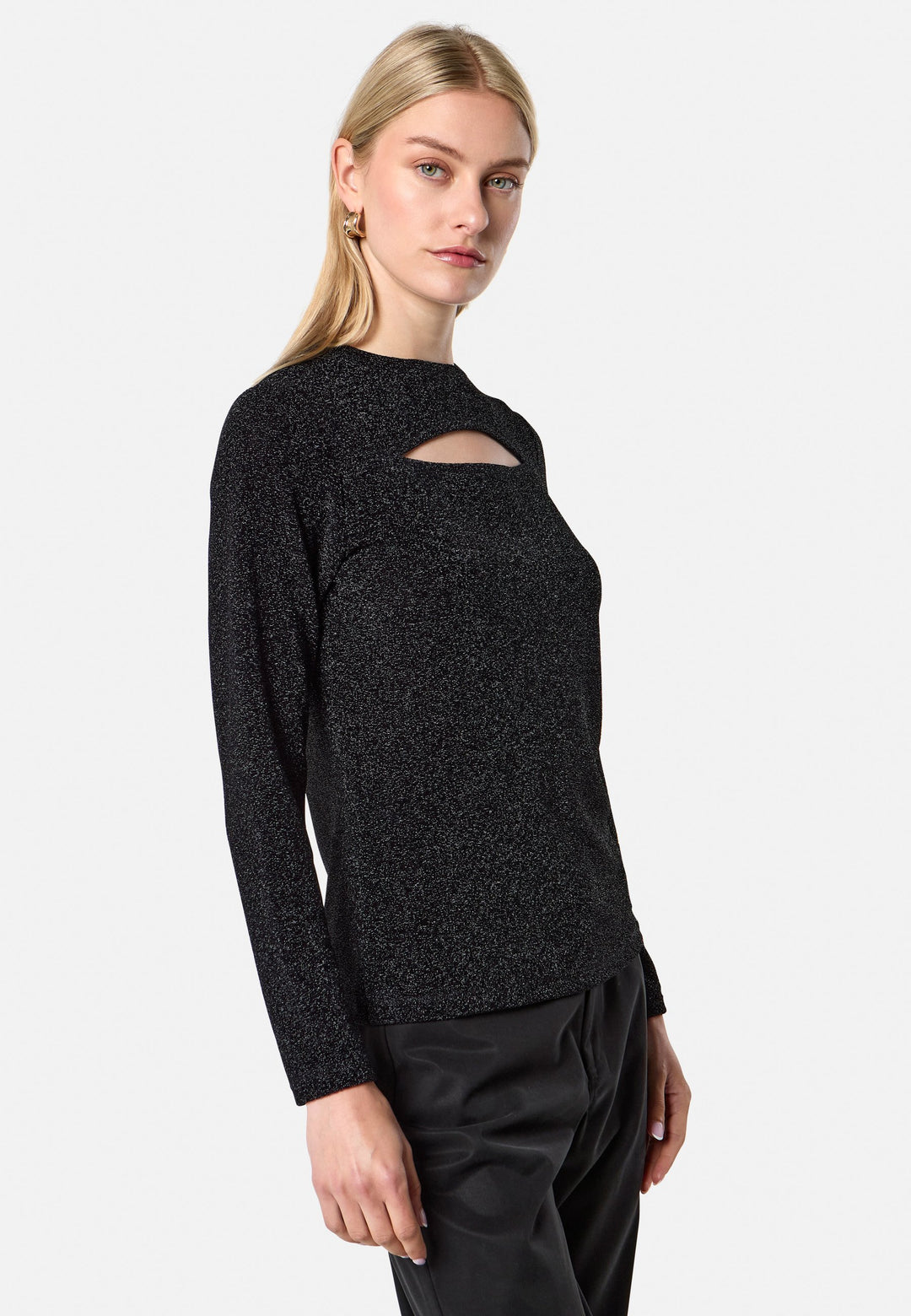 Roxanne Black Shimmer Top