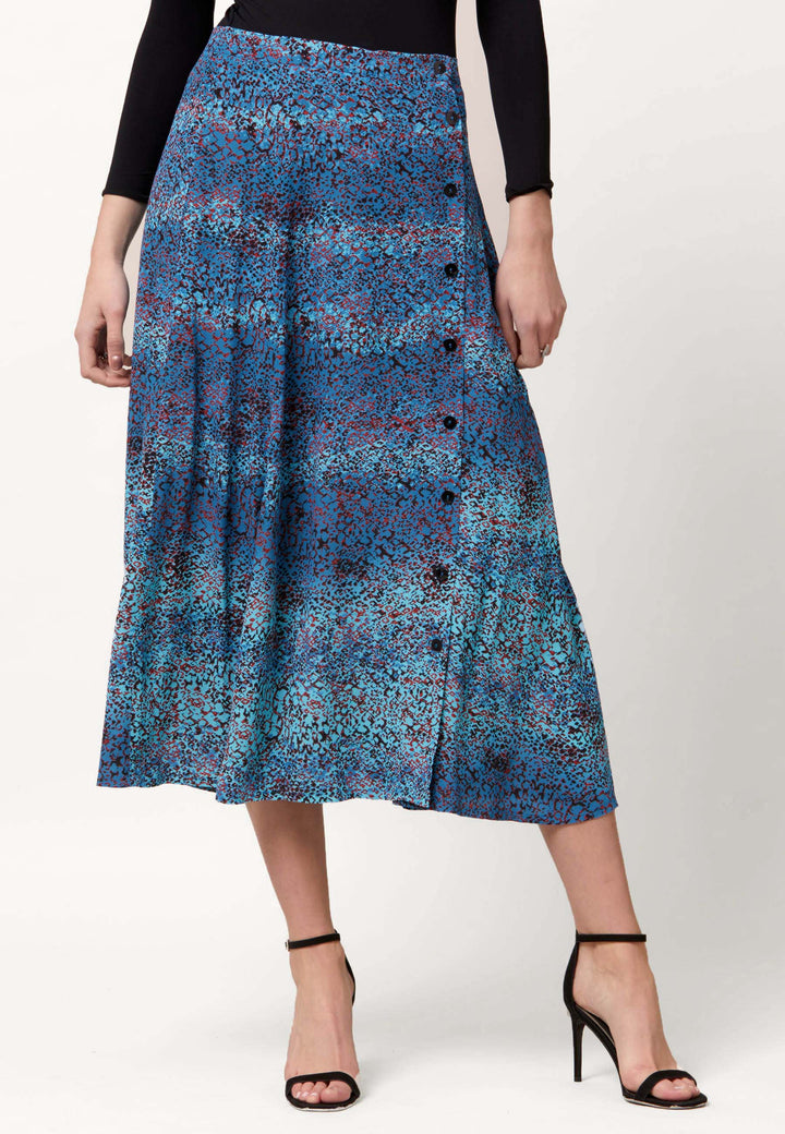 Saddie Blue Animal Print Skirt